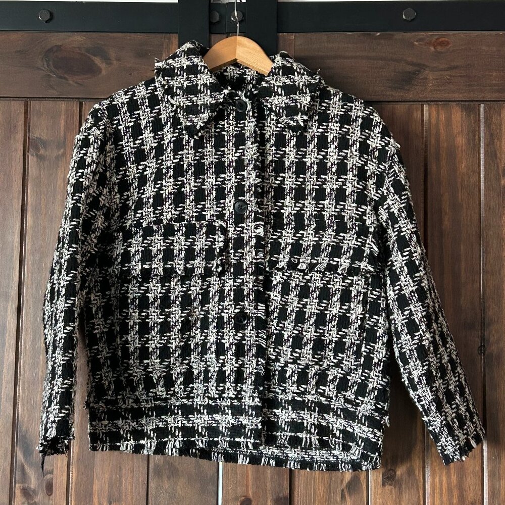 H&M Black Houndstooth Pattern Jacket